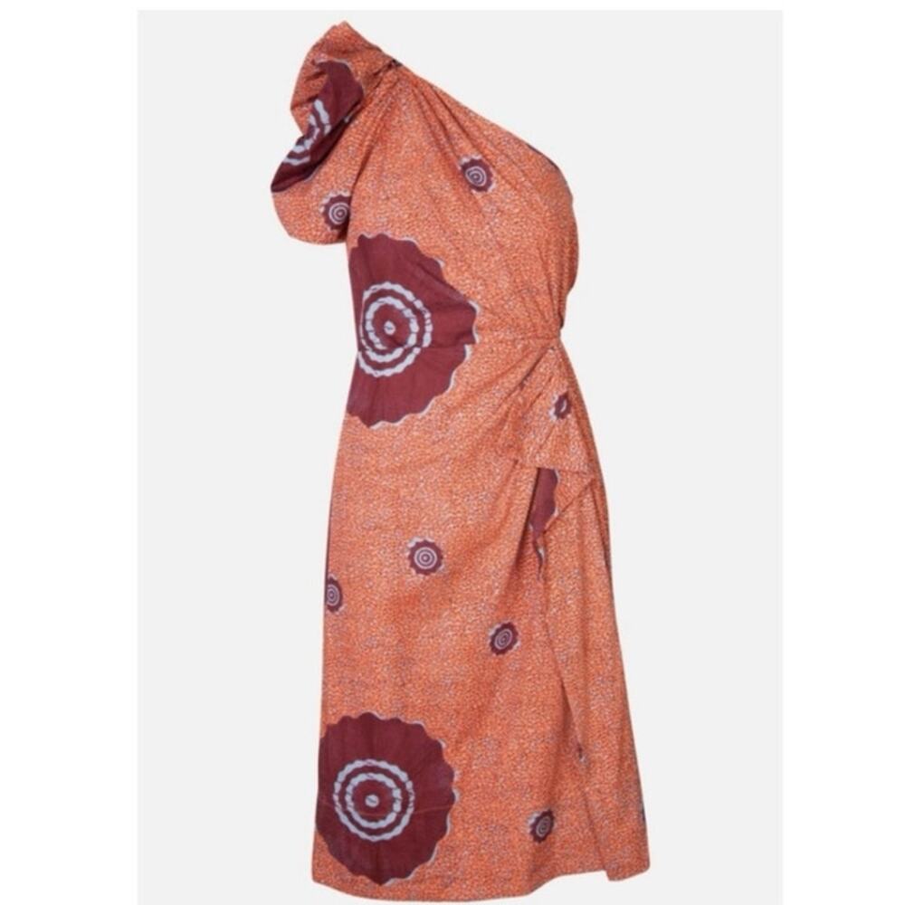 Ulla Johnson Idra One Shoulder Midi Dress Sand Dollar Sz 4 Luxary Boho - Picture 2 of 9